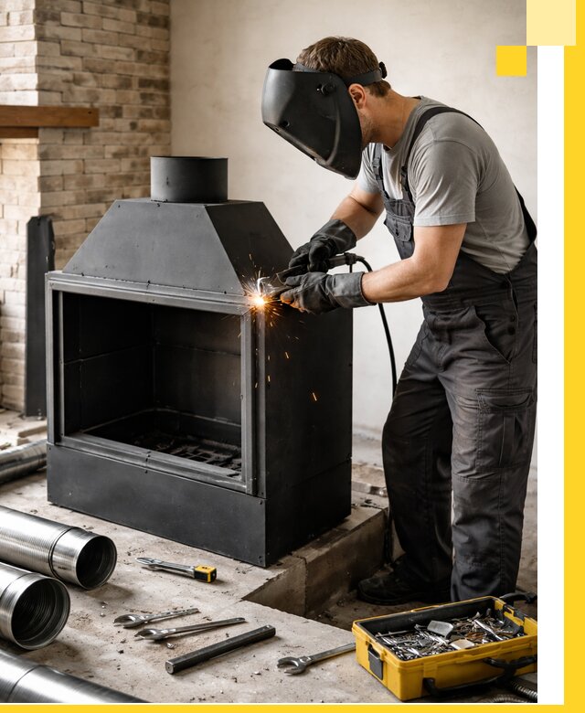 Продажа и установка металлических каминов в Домодедове под ключ