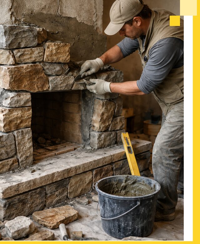 Изготовление и установка каменных каминов под ключ в Домодедове