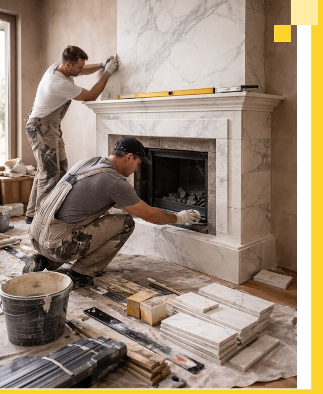 Отделка каминов в Домодедове качественные облицовочные работы