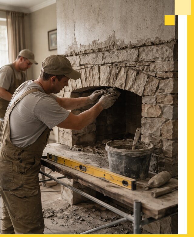 Изготовление каминов под ключ в Домодедове, монтаж и отделка