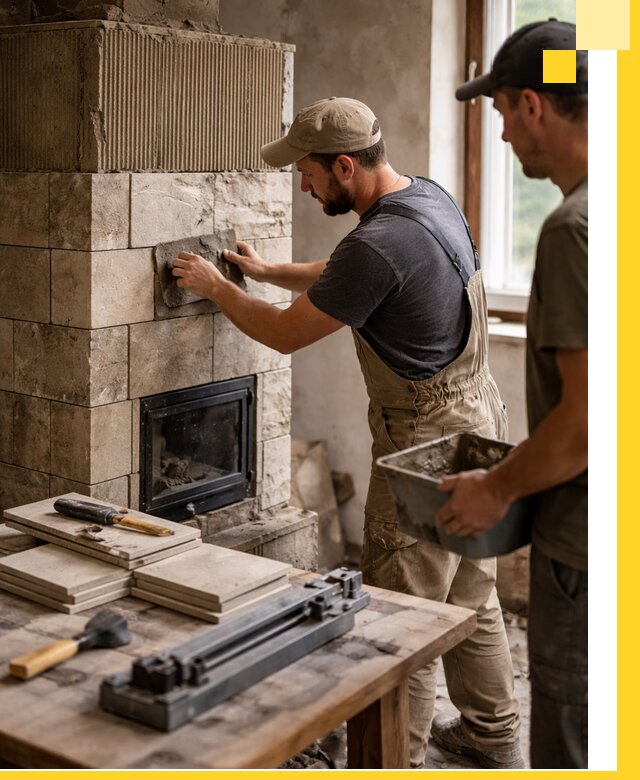 Профессиональная облицовка печей в Домодедове: керамика и камень