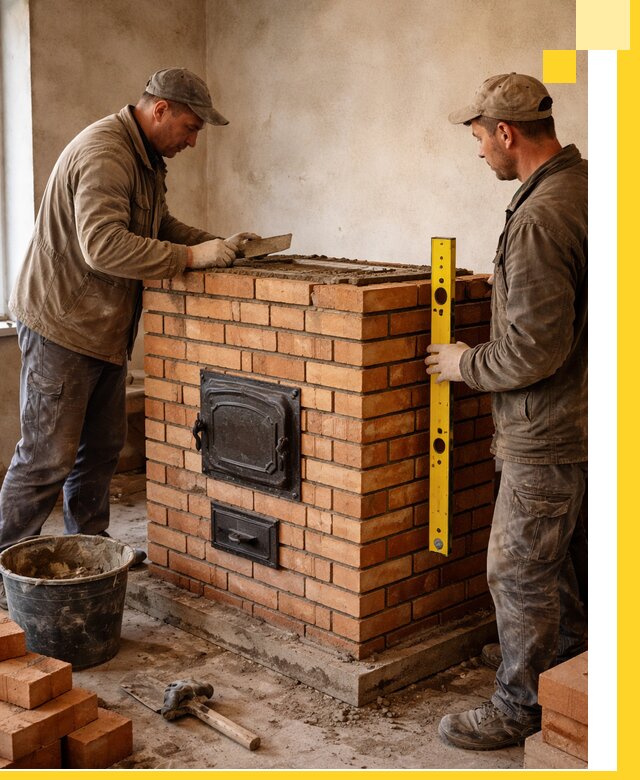 Отопительные печи под ключ в Домодедове, установка и сборка