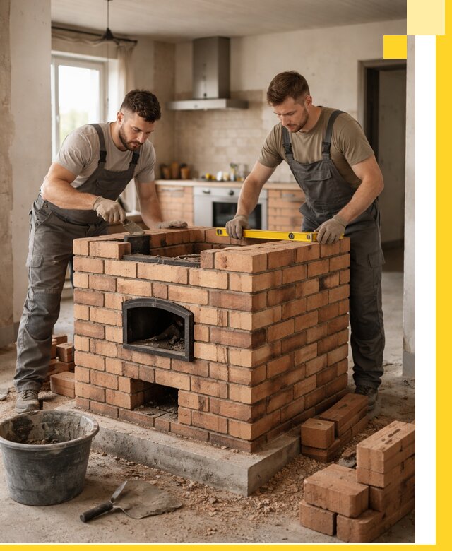 Установка и монтаж печей в частном доме в Домодедове под ключ