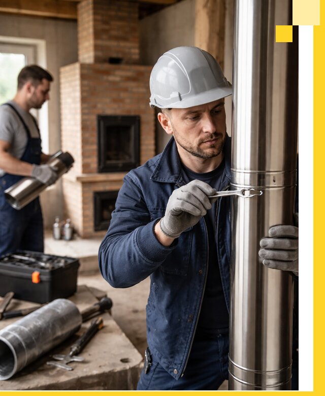 Профессиональный монтаж дымоходов для печей в Домодедове