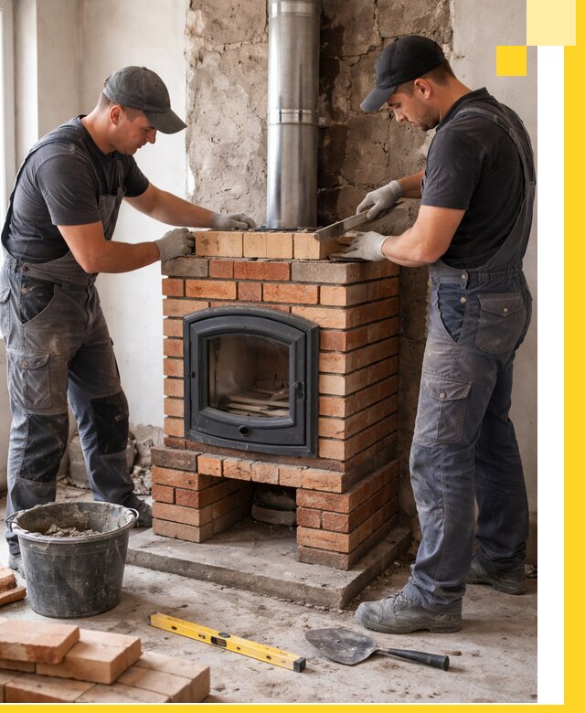 Монтаж печи камина под ключ в Домодедове с гарантией и пусконаладкой