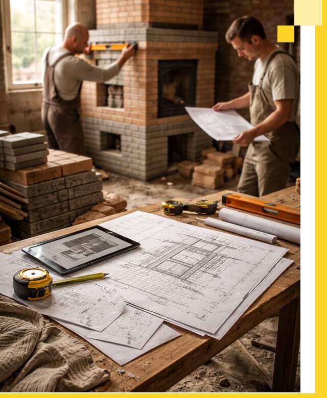 Проекты печей и каминов с индивидуальным дизайном в Домодедове