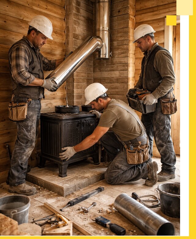 Профессиональный монтаж банных печей и дымоходов в Домодедове
