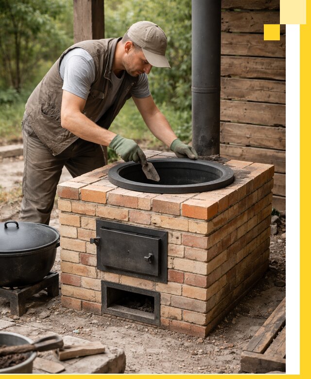 Изготовление и установка печей для казана в Домодедове под ключ