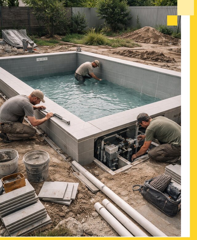 Строительство и монтаж бассейнов для дачи под ключ в Домодедове