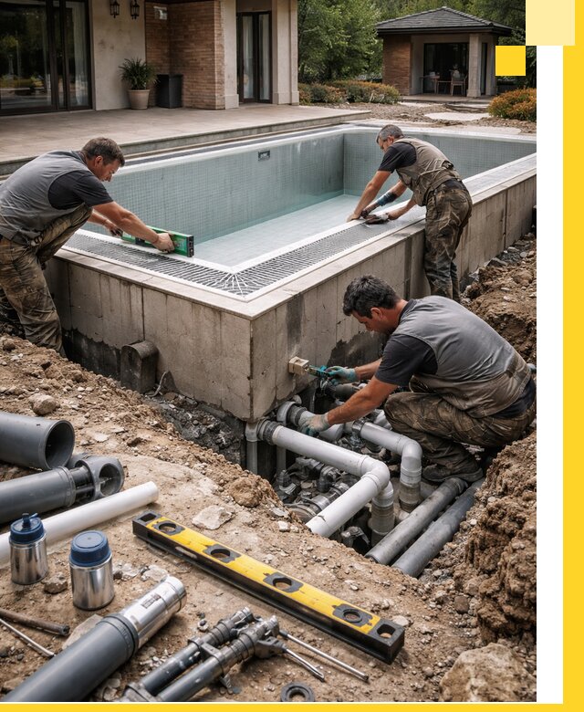 Строительство переливных бассейнов в Домодедове под ключ