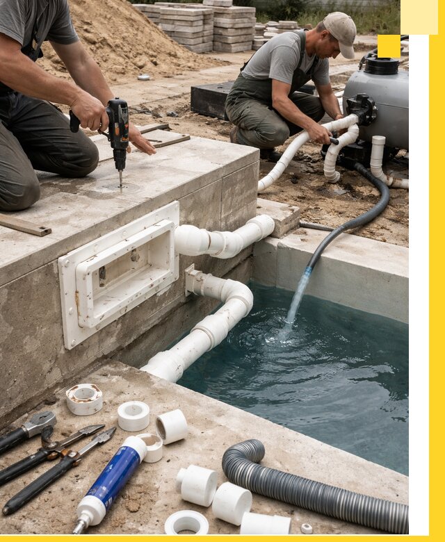 Строительство скиммерных бассейнов под ключ в Домодедове