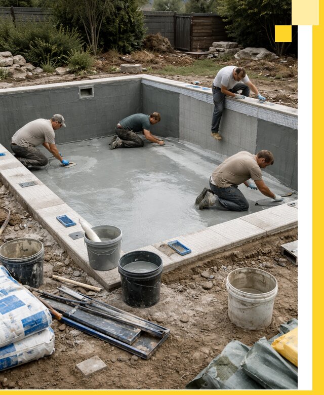 Изготовление и монтаж чаши бассейна под ключ в Домодедове