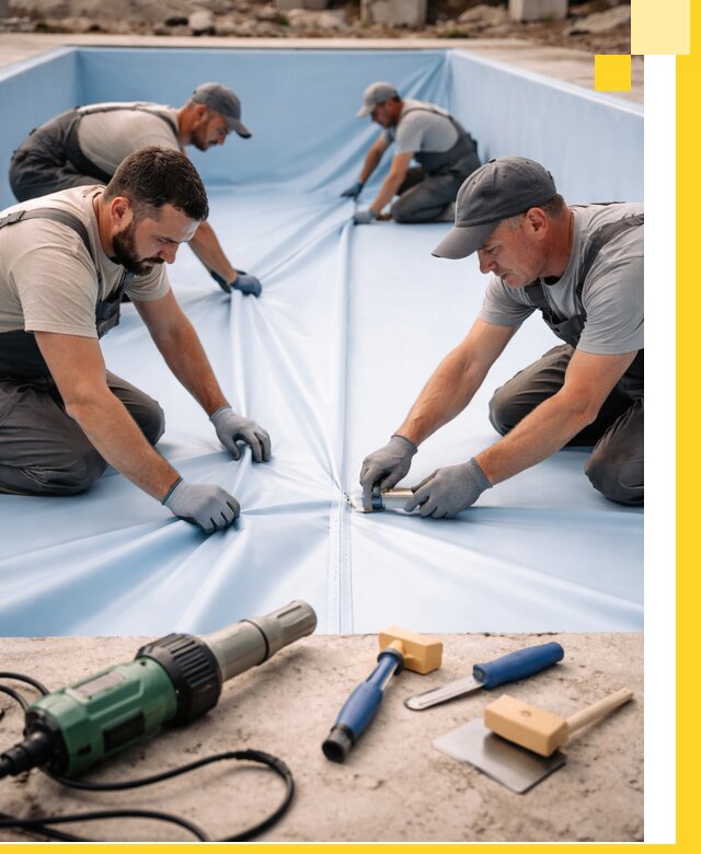 ПВХ пленка для бассейнов с монтажом и гарантией в Домодедове