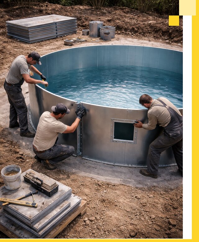 Круглые бассейны под ключ в Домодедове проектирование и монтаж