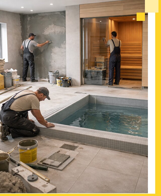 Проектирование и строительство сауны с бассейном в Домодедове