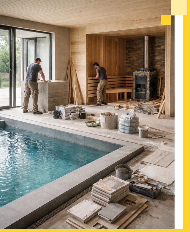 Проектирование и строительство бань с бассейном в Домодедове