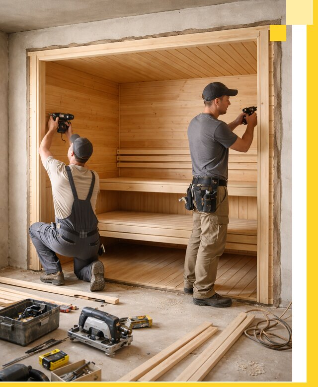 Монтаж саун под ключ в Домодедове — проектирование и установка