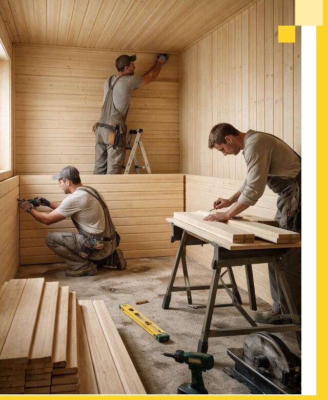 Обшивка саун в Домодедове из натуральной древесины под ключ