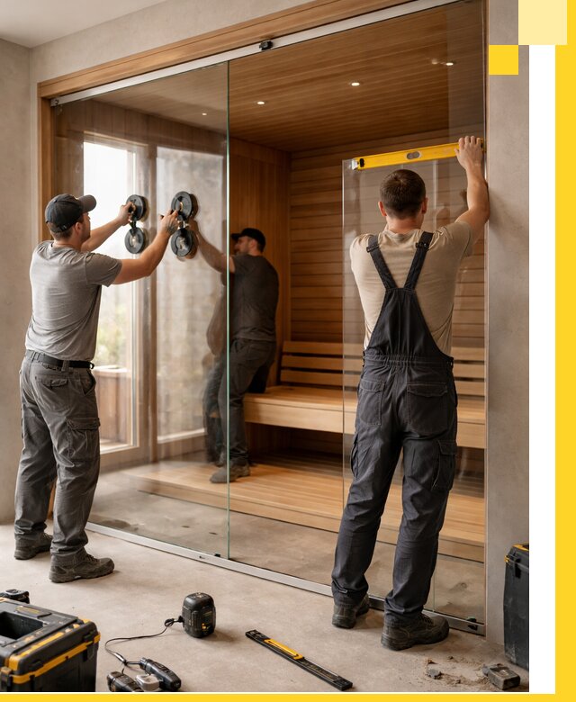 Производство и монтаж стеклянных саун под ключ в Домодедове