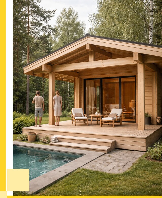 Бани с террасой под ключ в Домодедове от 631560 р. | ЭриданДмд