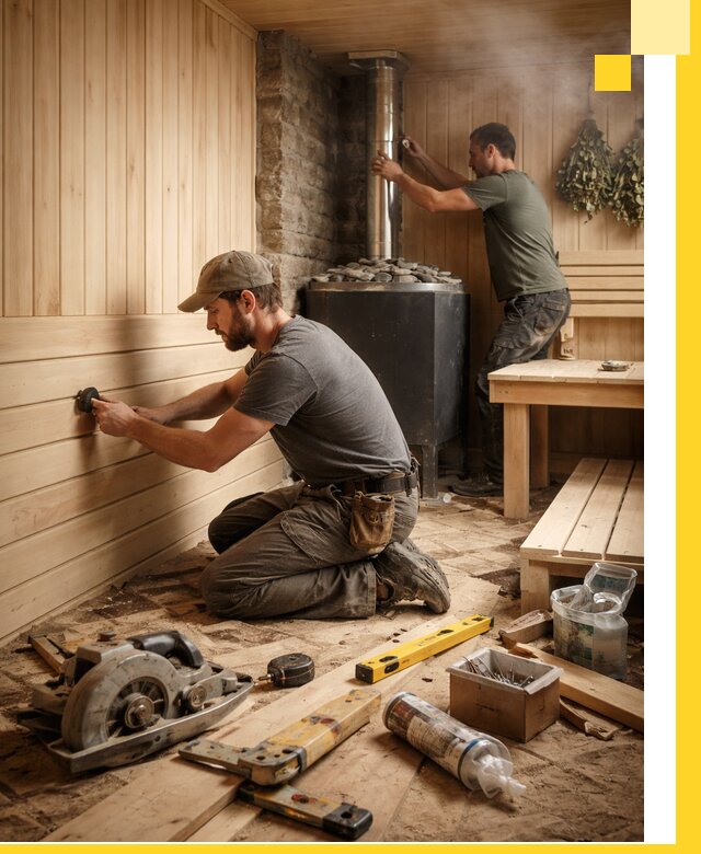 Полное строительство и оснащение парных под ключ в Домодедове