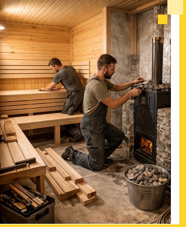 Дизайн и строительство интерьеров бань под ключ в Домодедове