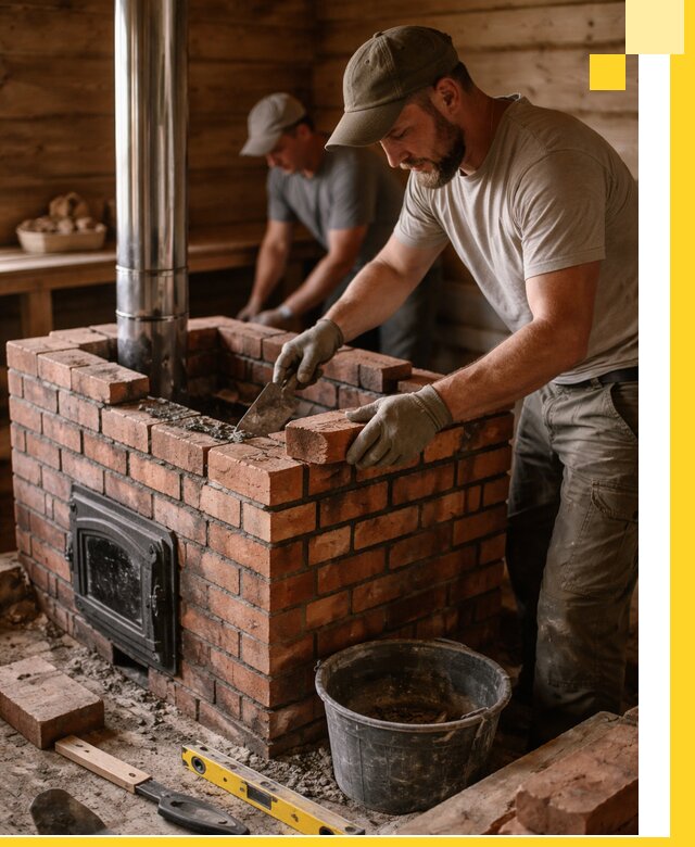 Кирпичные печи для бани под ключ в Домодедове, проект и монтаж