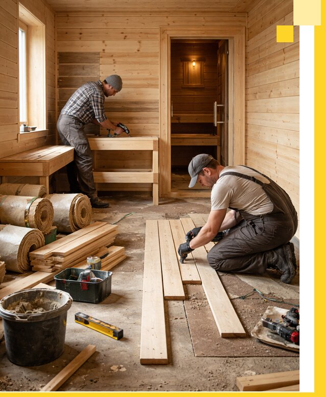 Индивидуальный проект бани с комнатой отдыха под ключ в Домодедове