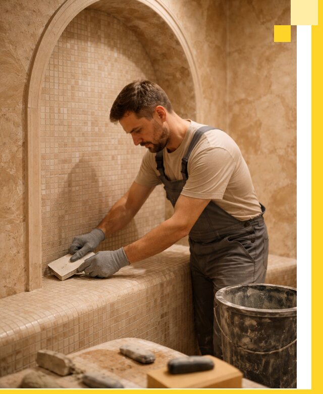 Профессиональная отделка хамамов с мозаикой под ключ в Домодедове