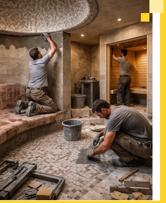 Проект и строительство хамама бани и сауны под ключ в Домодедове