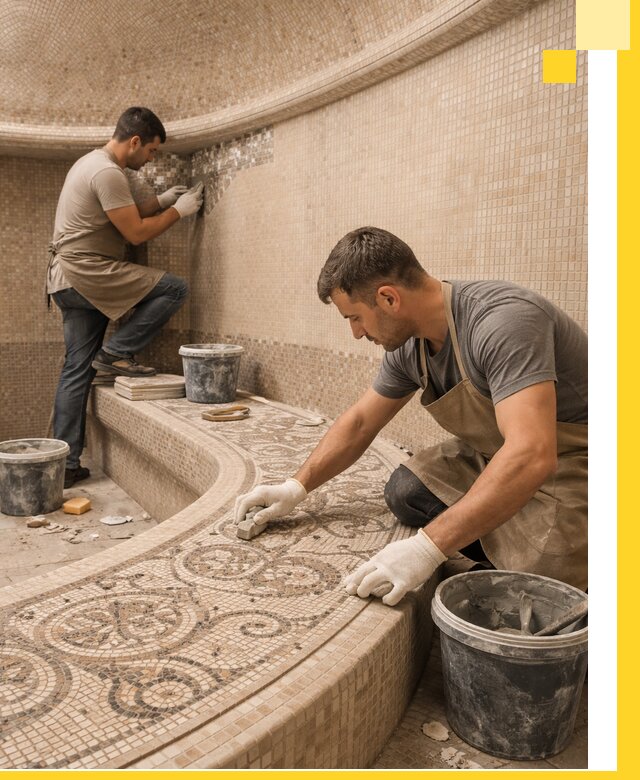 Плитка для хамама в Домодедове, укладка, подбор и поставка