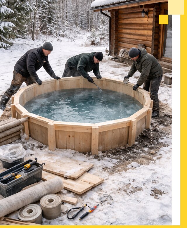 Изготовление и установка ледяных купелей под ключ в Домодедове