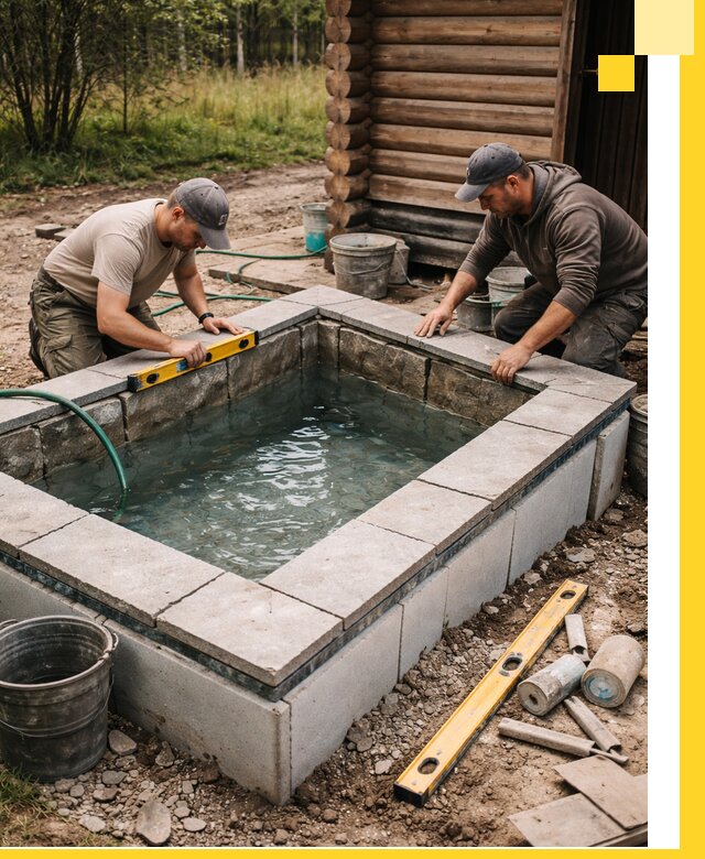 Изготовление и установка холодных купелей под ключ в Домодедове